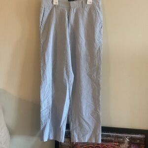 Blue and White Striped Khaki Pants